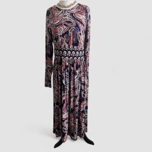 Boden Paisley Long Sleeve Jersey Dress